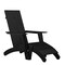 Sawyer Modern All-Weather Poly Resin Wood Adirondack Chair with Foot Restin Black